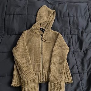 Gap Tan Knit Zippered Hoodie - S